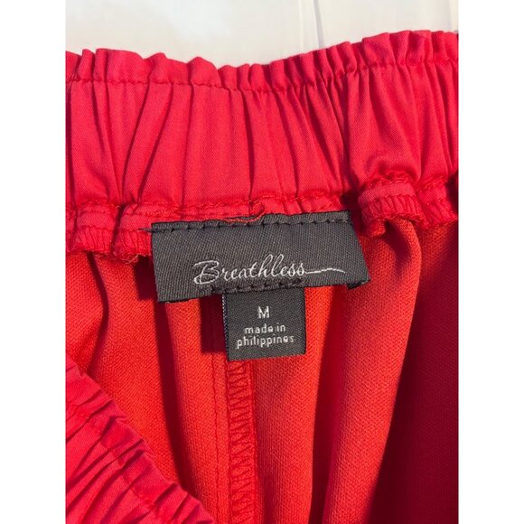 Breathless Red Off-The-Shoulder Dress  Size M Elastic Neckline Puff Sleeves - Picture 3 of 7